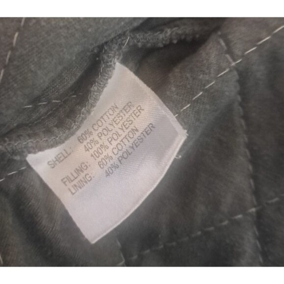 Womens Jane + Delancey Quilted Jacket Gray Pockets Acid Mineral Wash Bomber L - Picture 5 of 6